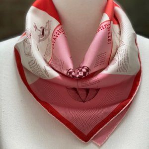 Rare Hermes~Les Objets Introuvables~100% silk~Pocket square~Gavroche~Coral CW08